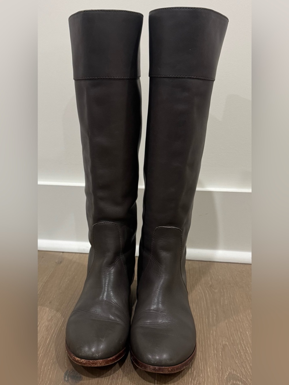 J. Crew Women's Over-the-Knee Leather Boots - Dark Brown